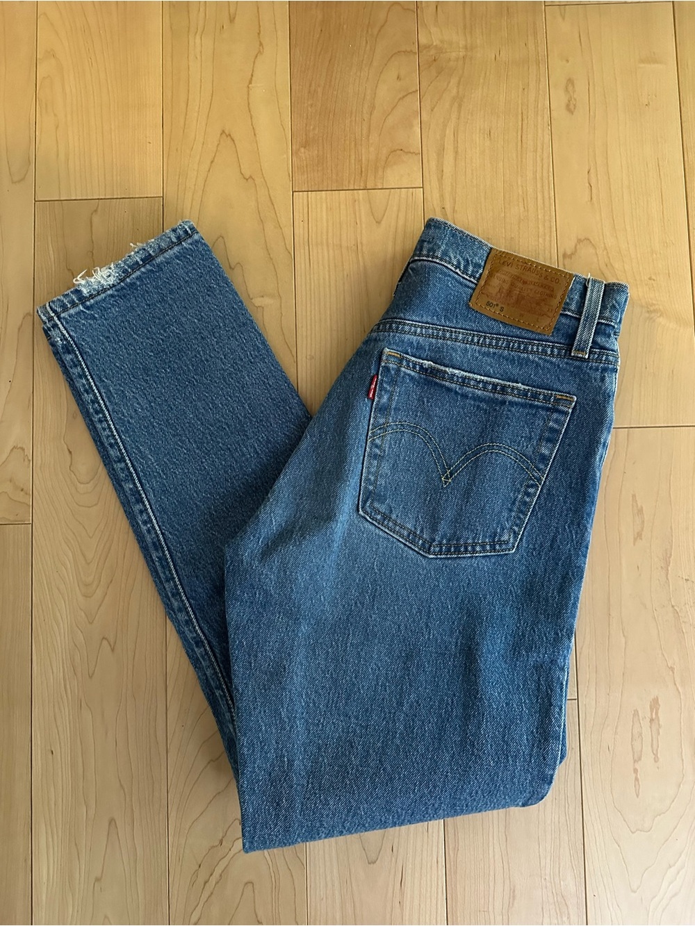 Like-New- Premium Levi's 501 Skinny Stretch Jeans Jive Hushed Denim (25/28)